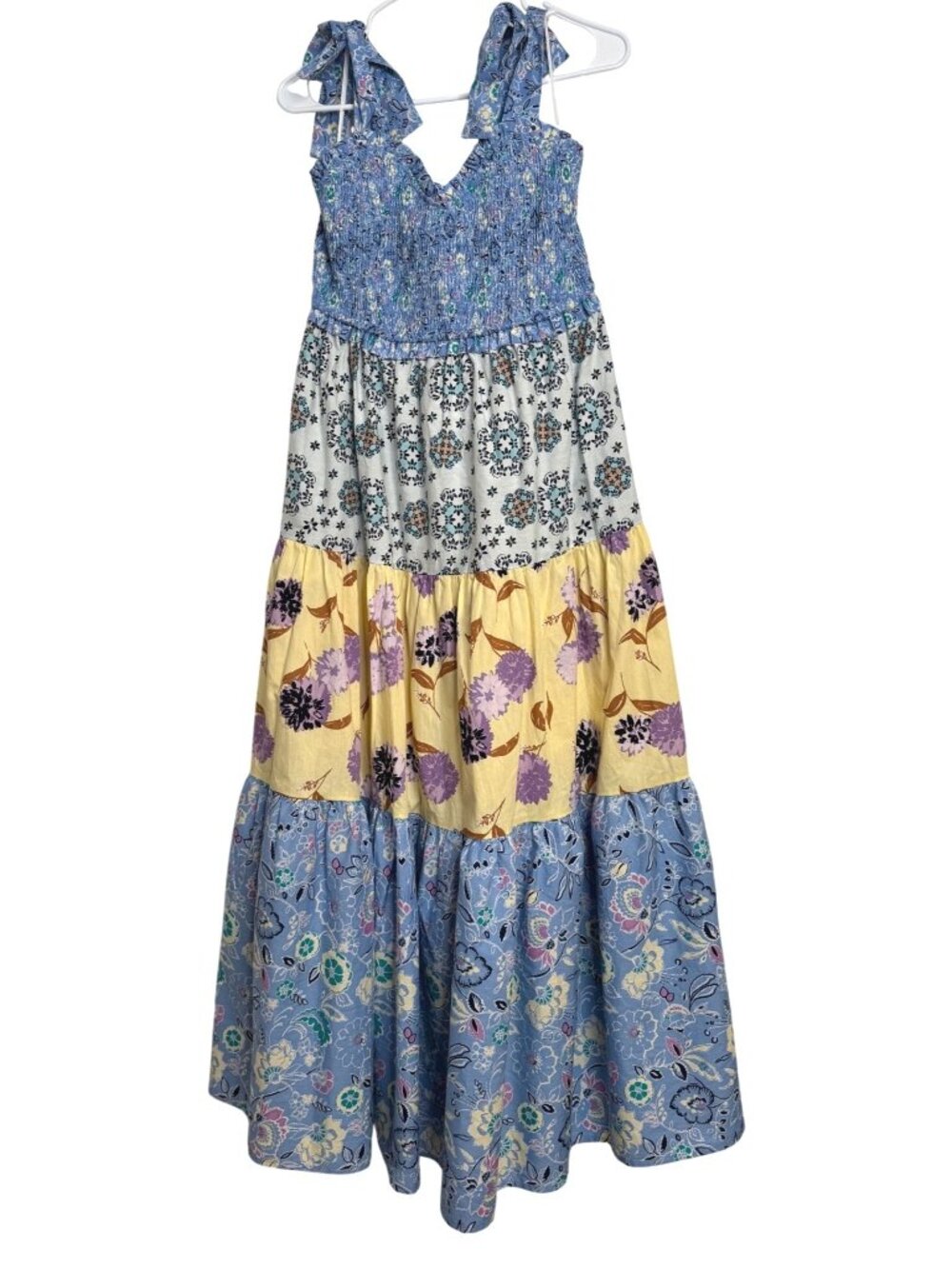 Nanette LaPore Size Large Floral Maxi Dress Smocked Sundress NWT